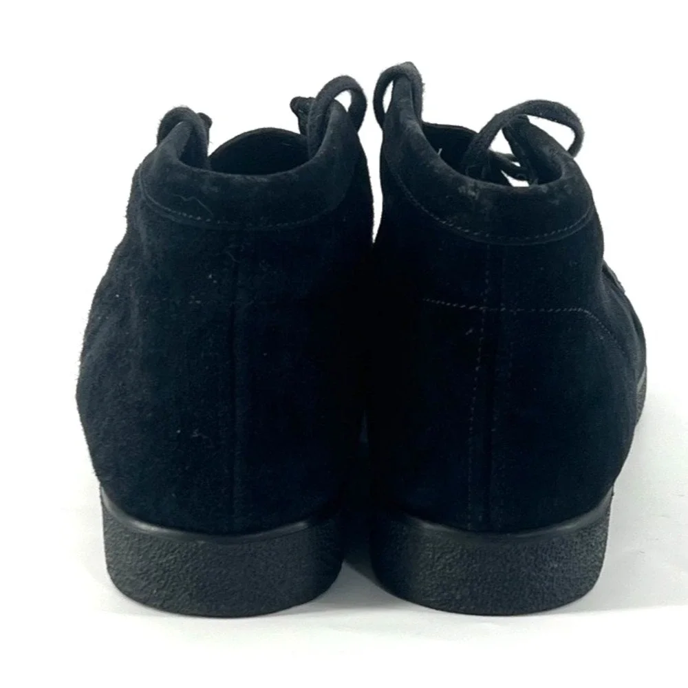 Hush Puppies Chukka Boots Men's US 9 Black Suede Lace Up Leather Grunge Retro